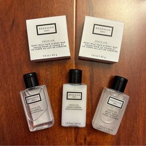🆕 Beekman 1802 Travel Set - Shampoo, Conditioner, Body Wash & 2 Facial Bars